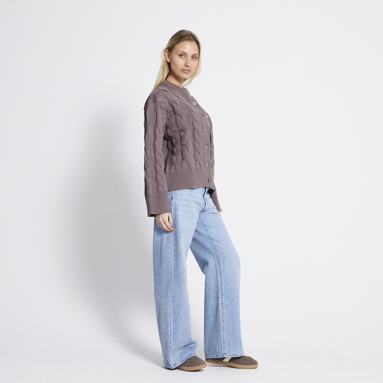 Cable knit cardigan "Viveka" Light Brown